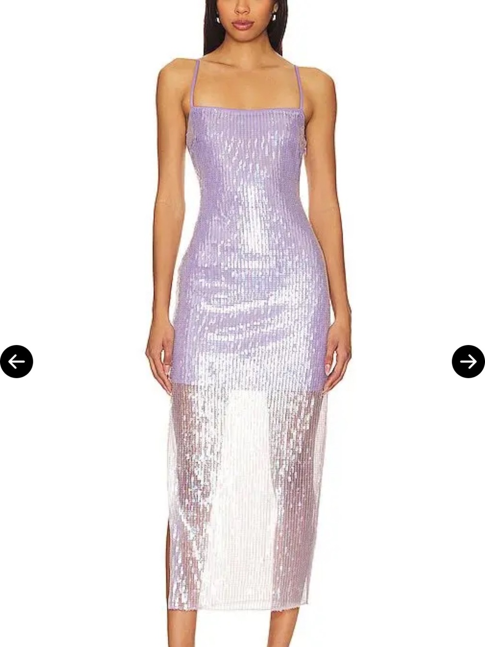 Astr Lilac Sequin Slip Midi Dress
